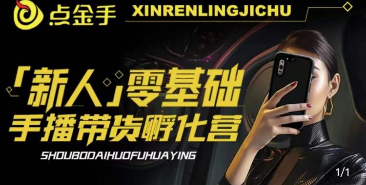 【6702期】2023点金手·新人零基础手播带货孵化营：账号运营篇+主播话术篇+数据流量篇等