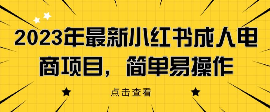 【7060期】2023年最新小红书成人电商项目，简单易操作【详细教程】【揭秘】
