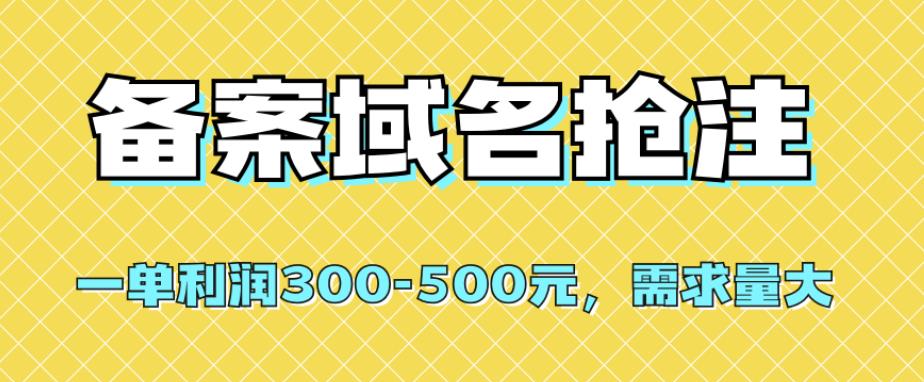 【8355】【全网首发】备案域名抢注，一单利润300-500元，需求量大
