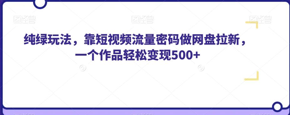 【8357】纯绿玩法，靠短视频流量密码做网盘拉新，一个作品轻松变现500+【揭秘】