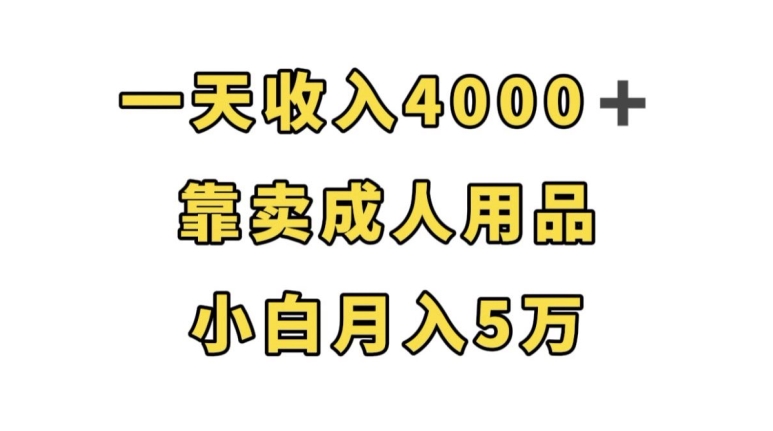 【8553】一天收入4000+，靠卖成人用品，小白轻松月入5万【揭秘】