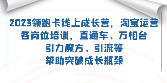 【8696】2023淘宝天下领跑·卡 线上成长营 淘宝运营各岗位培训 直通车 万相台 引力魔方 引流【11套课程合集】