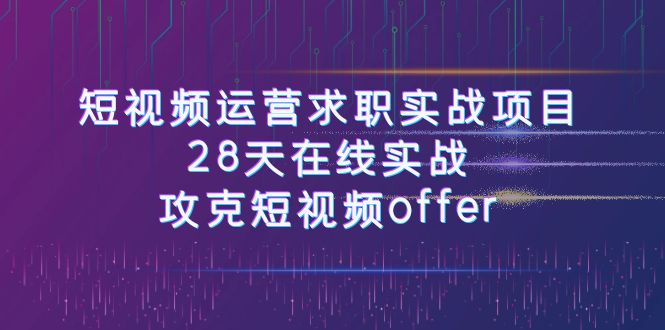 【9175】短视频运-营求职实战项目，28天在线实战，攻克短视频offer（46节课）