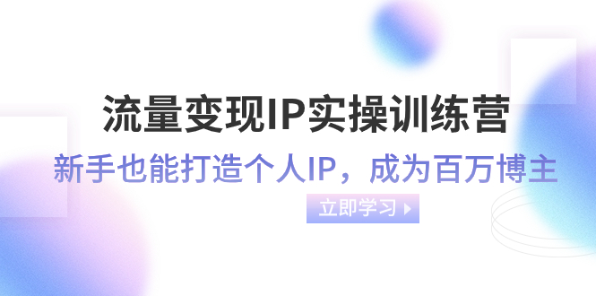 【9822】流量变现-IP实操训练营：新手也能打造个人IP，成为百万 博主（46节课）