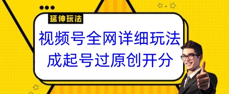 【10863】视频号全网最详细玩法，起号过原创开分成，单号日入300+【揭秘】