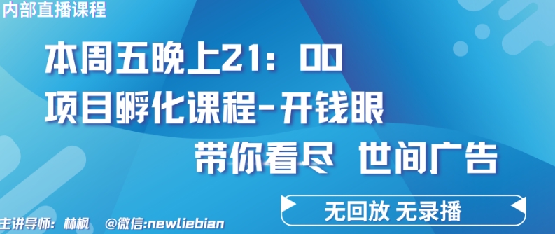 【12280】4.26日内部回放课程《项目孵化-开钱眼》赚钱的底层逻辑【揭秘】