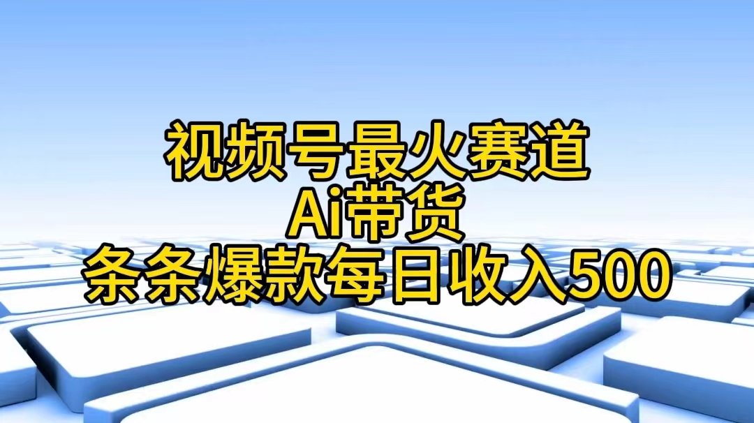 【13096】视频号最火赛道——Ai带货条条爆款每日收入500