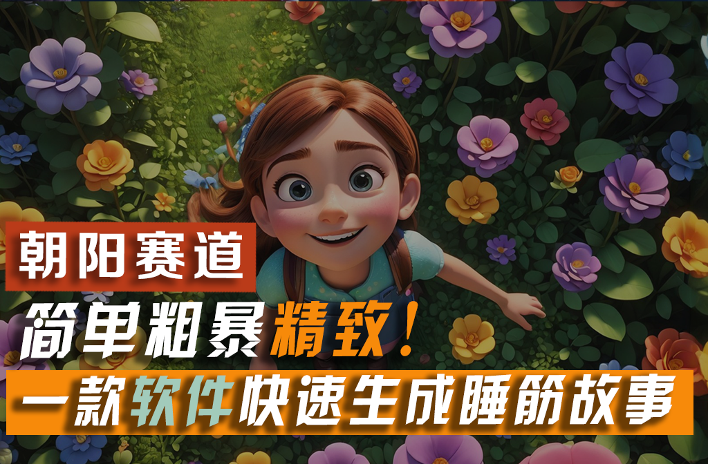 【13410】利用一款软件5分钟一条爆款睡筋故事，简单粗暴精致！小白月入2w+