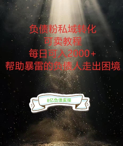 【14366】负债粉掘金计划，帮助负债者解决问题，债务规划，债务重组，最好的变现方式【揭秘】