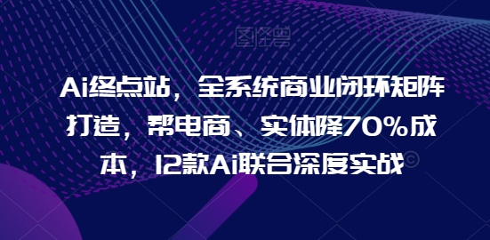 【14367】Ai终点站，全系统商业闭环矩阵打造，帮电商、实体降70%成本，12款Ai联合深度实战【0906更新】