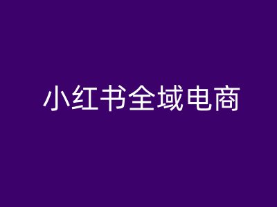 【14489】小红书全域电商，小红书电商教程