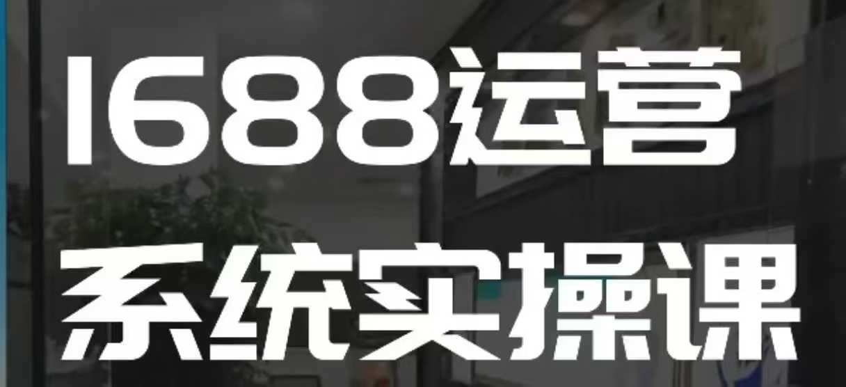 【16214】1688高阶运营系统实操课，快速掌握1688店铺运营的核心玩法