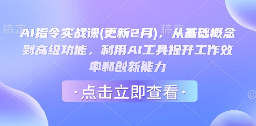 【16794】六叔AI指令实战课(更新2月)，从基础概念到高级功能，利用AI工具提升工作效率和创新能力