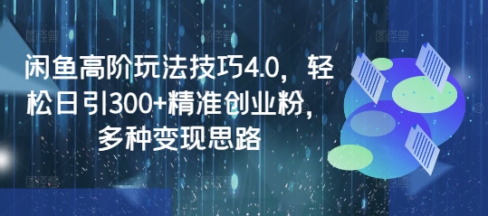 【16850】闲鱼高阶玩法技巧4.0，轻松日引300+精准创业粉，多种变现思路