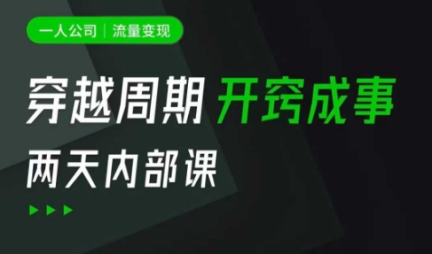 【17049】李一周一人公司：流量变现课，一人公司的方法模型拆解， 拆解富人思维，流量思维，小老板思维等