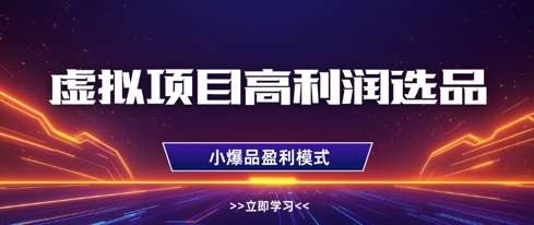 【17524】虚拟项目高利润选品方法，做好单店利润1W+，可多店倍增利润