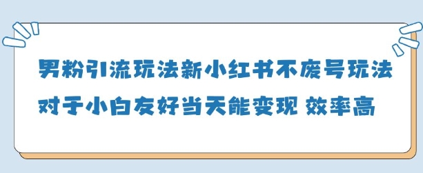 【17547】男粉引流玩法(新)，玩法友好做的好当天就能变现