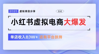 【17749】小红书虚拟电商项目，平台大力免费流量扶持，低门槛1拖3玩法