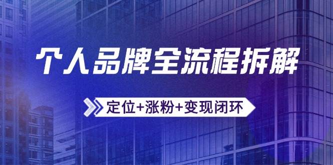 【17963】阿佳个人品牌全流程拆解：定位+涨粉+变现闭环，微信生态运营与资源整合