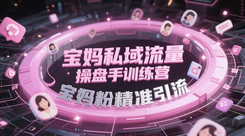 【17979】岳十一宝妈私域流量操盘手训练营，宝妈粉精准引流