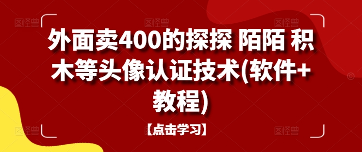 【18183】外面卖400的探探 陌陌 积木等头像认证技术(软件+教程)