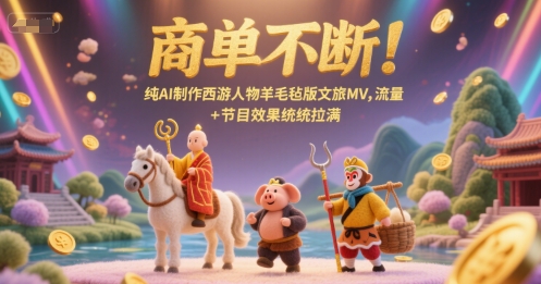【18407】商单不断！纯AI制作西游人物羊毛毡版文旅MV，流量+节目效果统统拉满