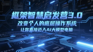 【18409】王通框架智慧启发营3.0，改变个人的底层操作系统，让你直接迈入AI大模型电脑