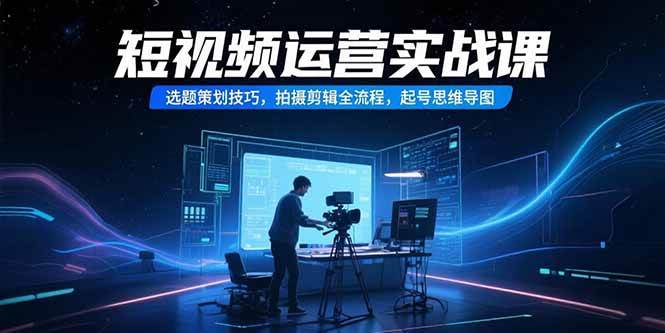 【18690】方宇运营日记线下课短视频运营实战课，选题策划技巧，拍摄剪辑全流程，起号思维导图