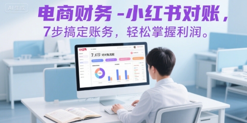【18829】电商财务-小红书对账，7步搞定账务，轻松掌握利润