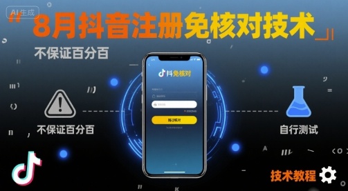 【19309】8月抖音注册免核对技术