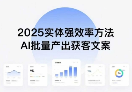 【19508】一成实体强效率方法：AI批量产出获客文案，2025年普通人拥抱AI，实现实体创收