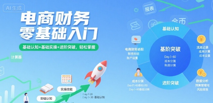 【19511】春戈电商电商财务零基础入门，基础认知+基础实操+进阶突破，轻松掌握