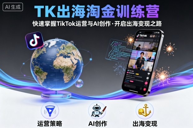 【19648】聚星团队TK出海淘金训练营，助你快速掌握TikTok运营与AI创作，开启出海变现之路