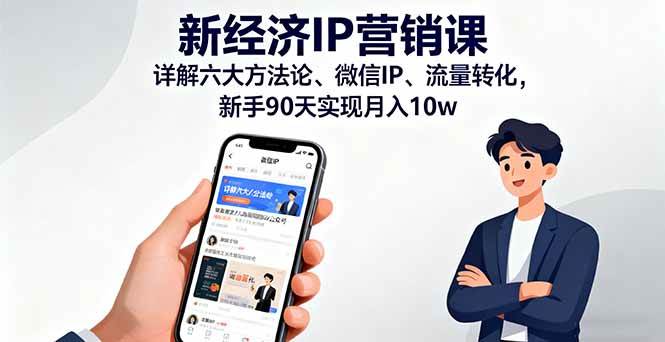 【19909】雨林新经济IP营销课：详解六大方法论、微信IP、流量转化，新手90天实现月入10w