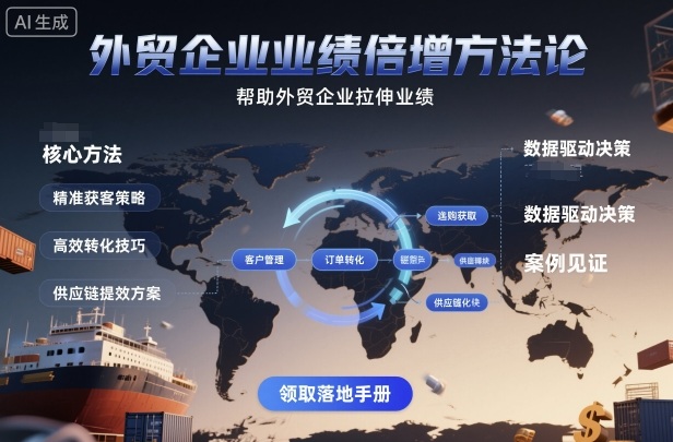 【19984】小刚老师外贸企业业绩倍增方法论，帮助外贸企业拉伸业绩