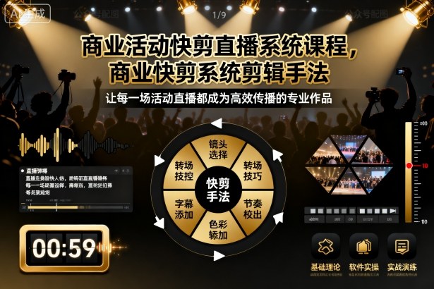 【20116】影像社商业活动快剪直播系统课程，商业快剪系统剪辑手法