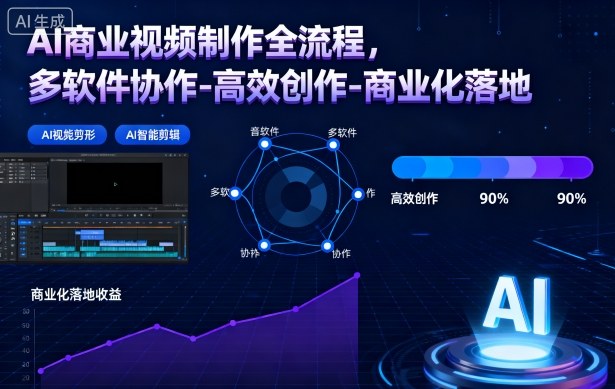 【20847】数艺社AI商业视频制作全流程2期，多软件协作-高效创作-商业化落地（12月22日更新）