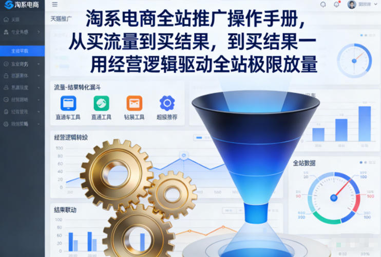 【20987】贾真108将淘系电商全站推广操作手册，从买流量到买结果一用经营逻辑驱动全站极限放量