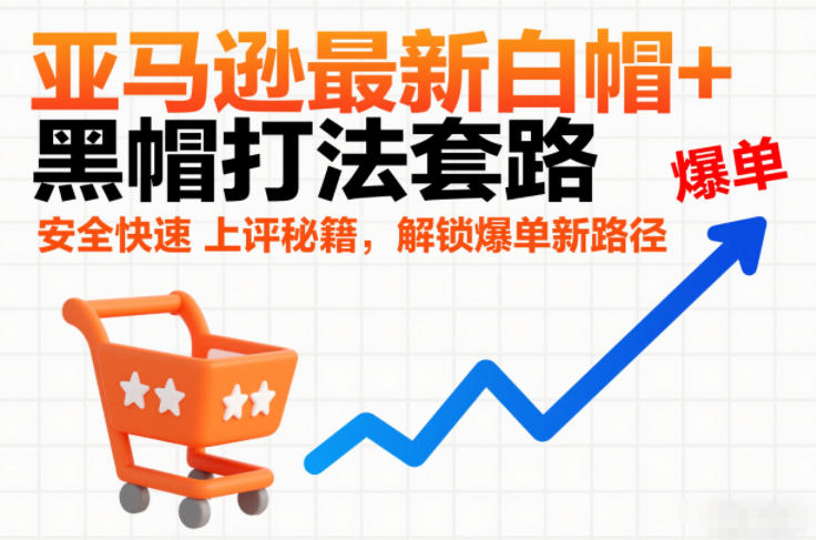 【21050】亚马逊最新白帽+黑帽打法套路，安全快速上评秘籍，解锁爆单新路径