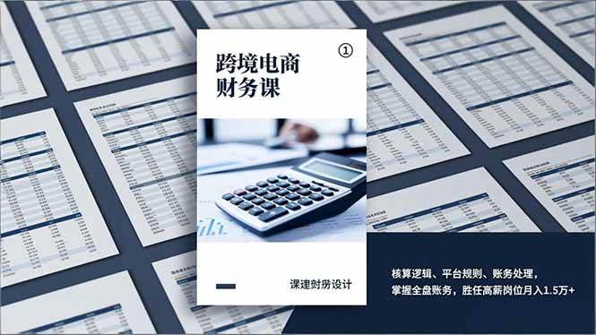 【21058】宏姐跨境电商财务课，核算逻辑、平台规则、账务处理，掌握全盘账务，胜任高薪岗位月入1.5万+