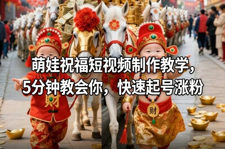 【21163】萌娃祝福短视频制作教学，5分钟教会你，快速起号涨粉