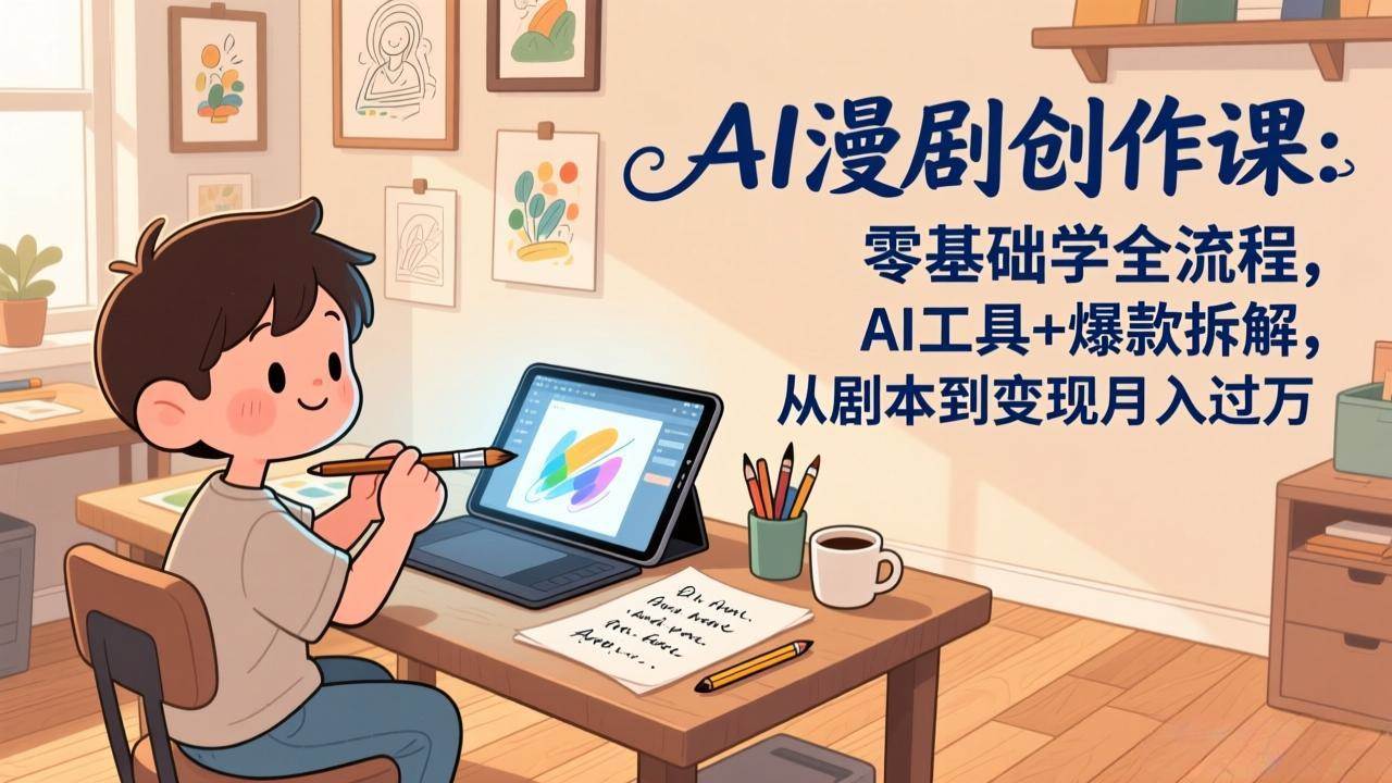【21391】高研社AI漫剧创作课：零基础学全流程，AI工具+爆款拆解，从剧本到变现月入过万