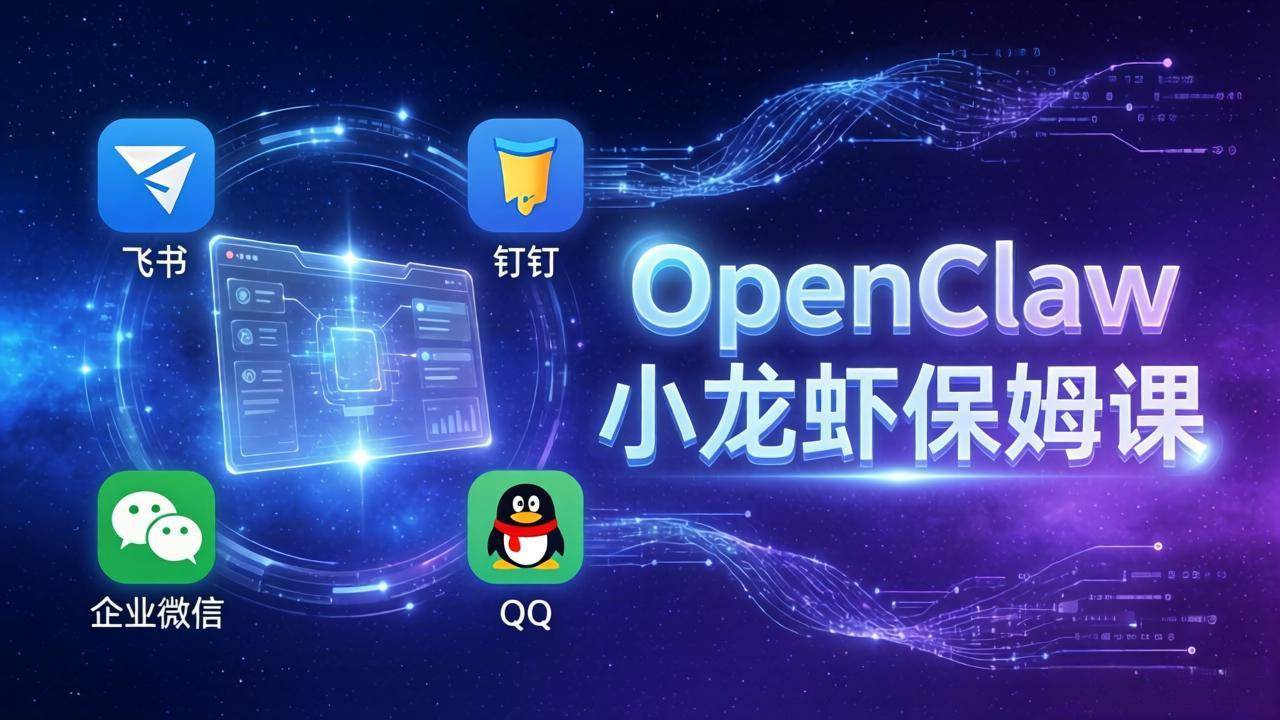 多课网OpenClaw小龙虾保姆课： Windows/macOS/Linux/Docker全系统安装，飞书+钉钉+企业微信+QQ 全接入