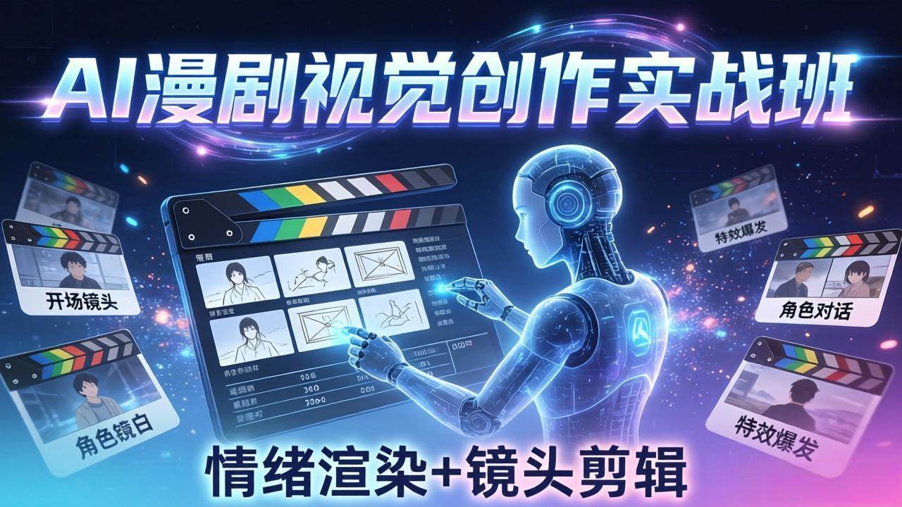 【21515】白无常AI漫剧视觉导演思维实战班，从脚本到成片全掌握，分镜设计情绪渲染一站学会
