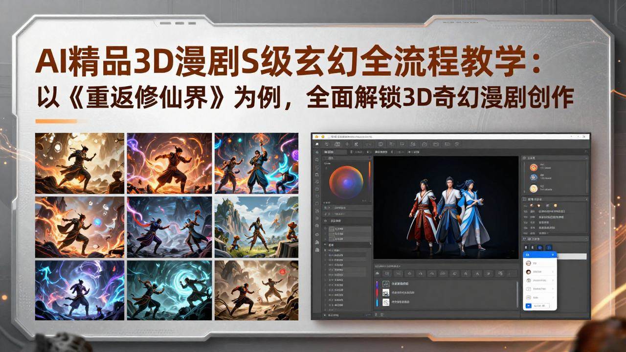 【21518】云驿AI张涛老师AI精品3D漫剧S级玄幻全流程教学：以《重返修仙界》为例，全面解锁3D奇幻漫剧创作