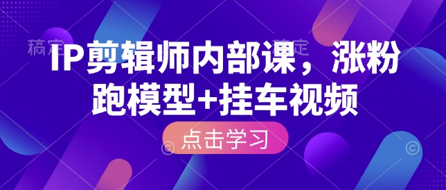 【21520】张兰切片IP剪辑师内部课，涨粉跑模型+挂车视频