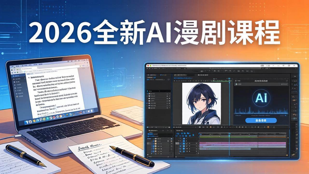 【21544】2026全新AI漫剧课程：覆盖创作全链路，教你写作分镜剪辑配音一站式打造漫剧作品