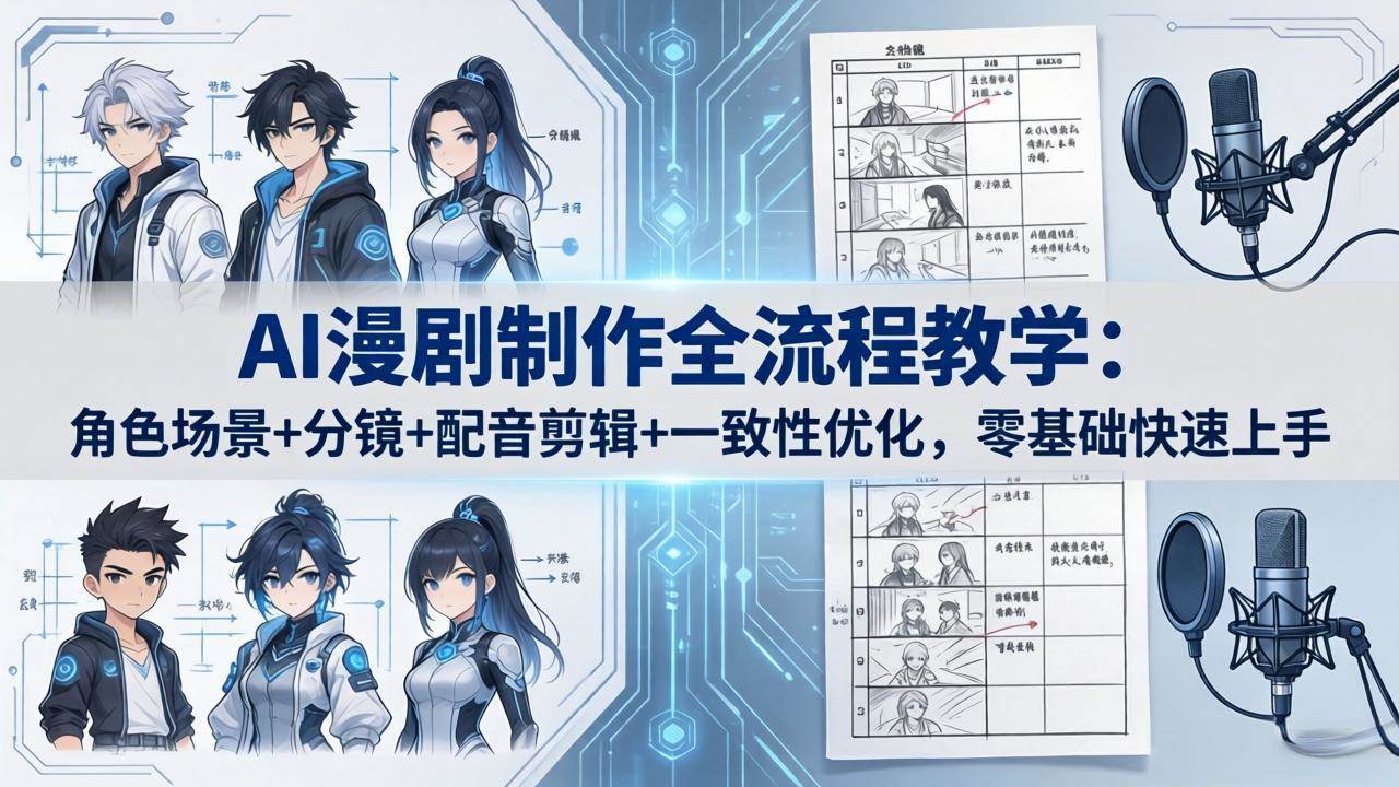 【21581】老高AI漫剧制作全流程教学：角色场景+分镜+配音剪辑+一致性优化，零基础快速上手