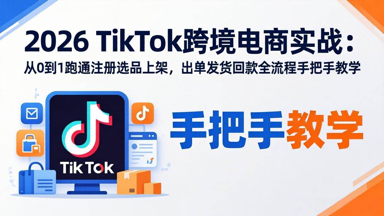 【21584】黑石出海2026TikTok跨境电商实战：从0到1跑通注册选品上架，出单发货回款全流程手把手教学