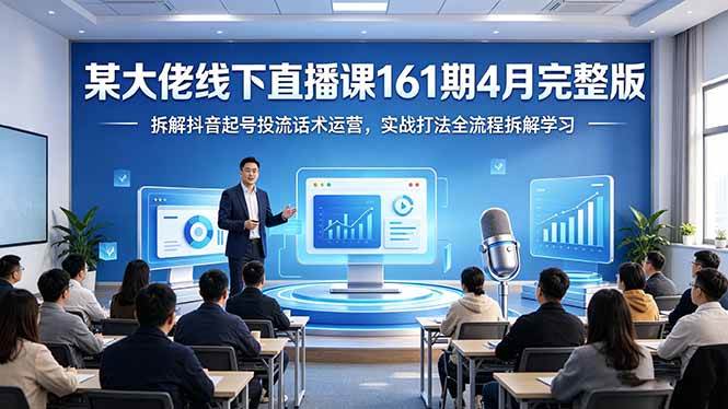大果录课传媒线下直播课161期4月完整版，拆解抖音起号投流话术运营，实战打法全流程拆解学习